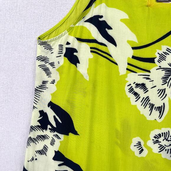 MAAJI Enchanted Mystery Mini Swim Coverup Dress Women L Lime Green Floral Ruffle - Picture 12 of 16